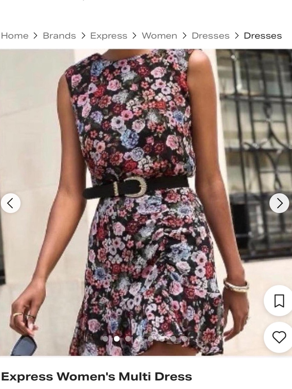 Express Floral Multi-Color Sleeveless Dress
